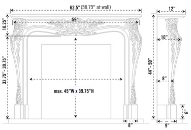 Louis XV Cast Stone Mantel